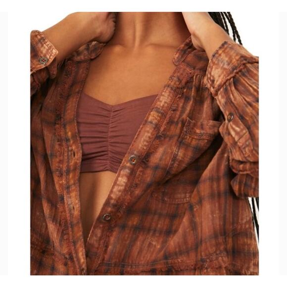 Free people One Of the boys oversized plaid button-down shirt - Picture 4 of 9